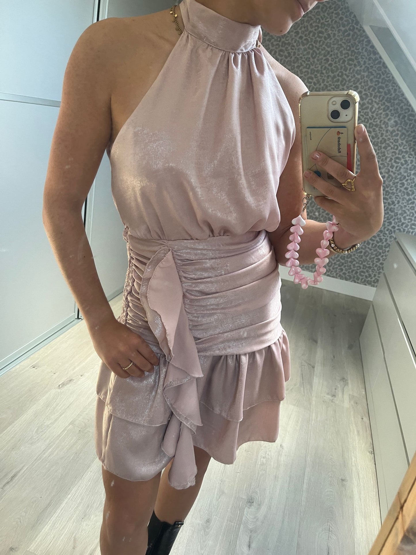 Starry Night Mini Dress - silver, metallic