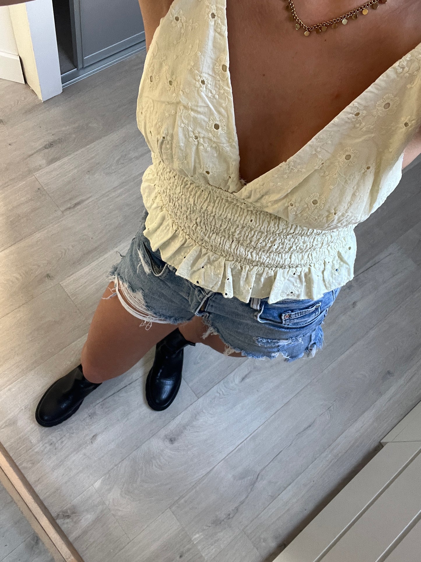 lace top - butter yellow