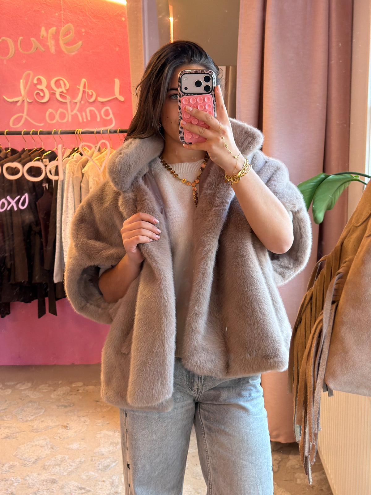 Fluffy Crush jacket - Beige