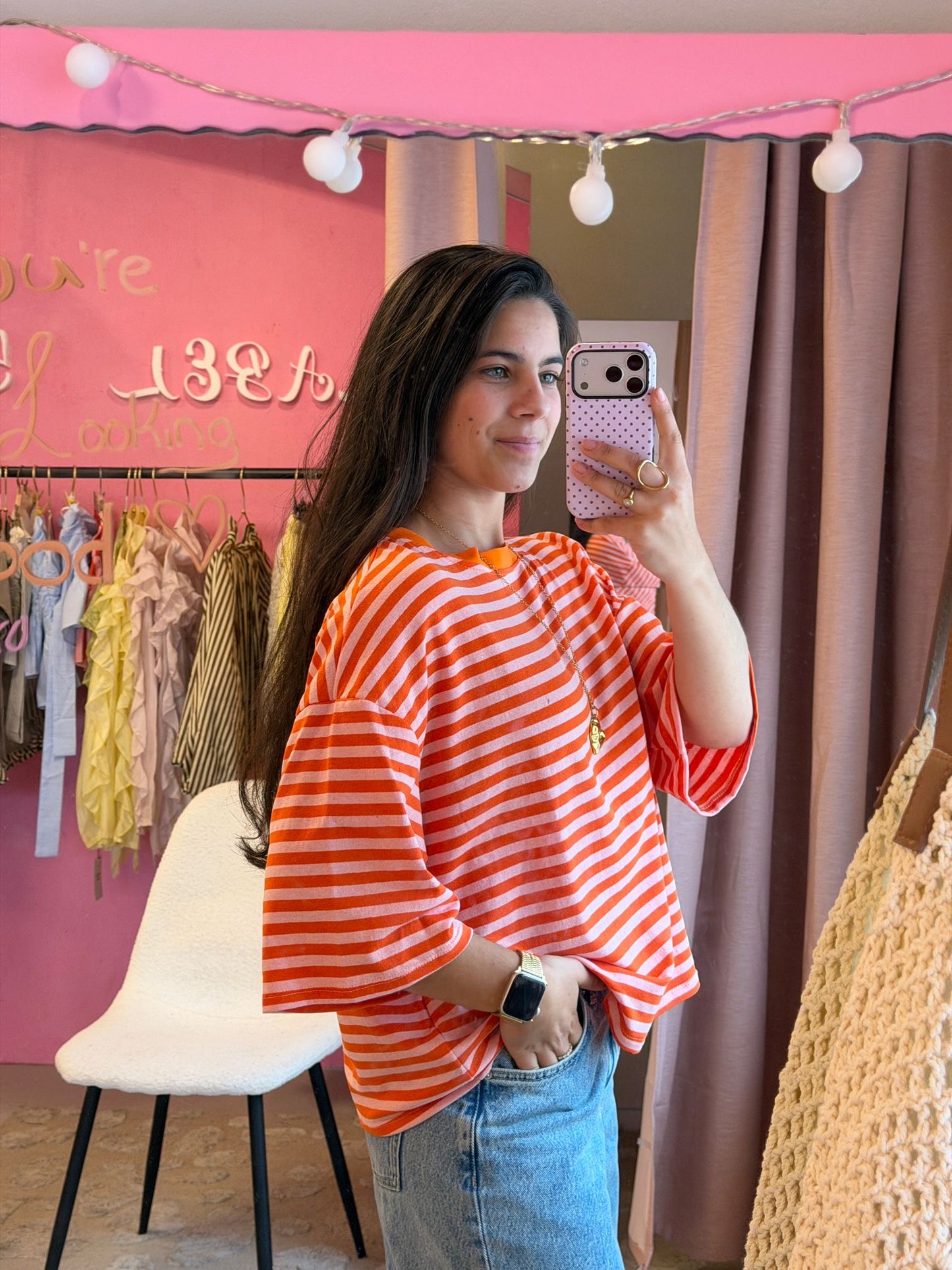 Striped tee - orange
