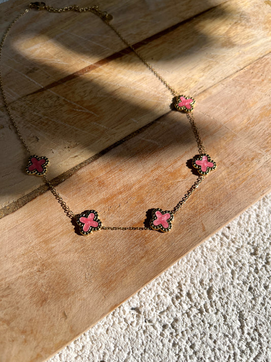“Luxury” Klaver Ketting Shiny Roze