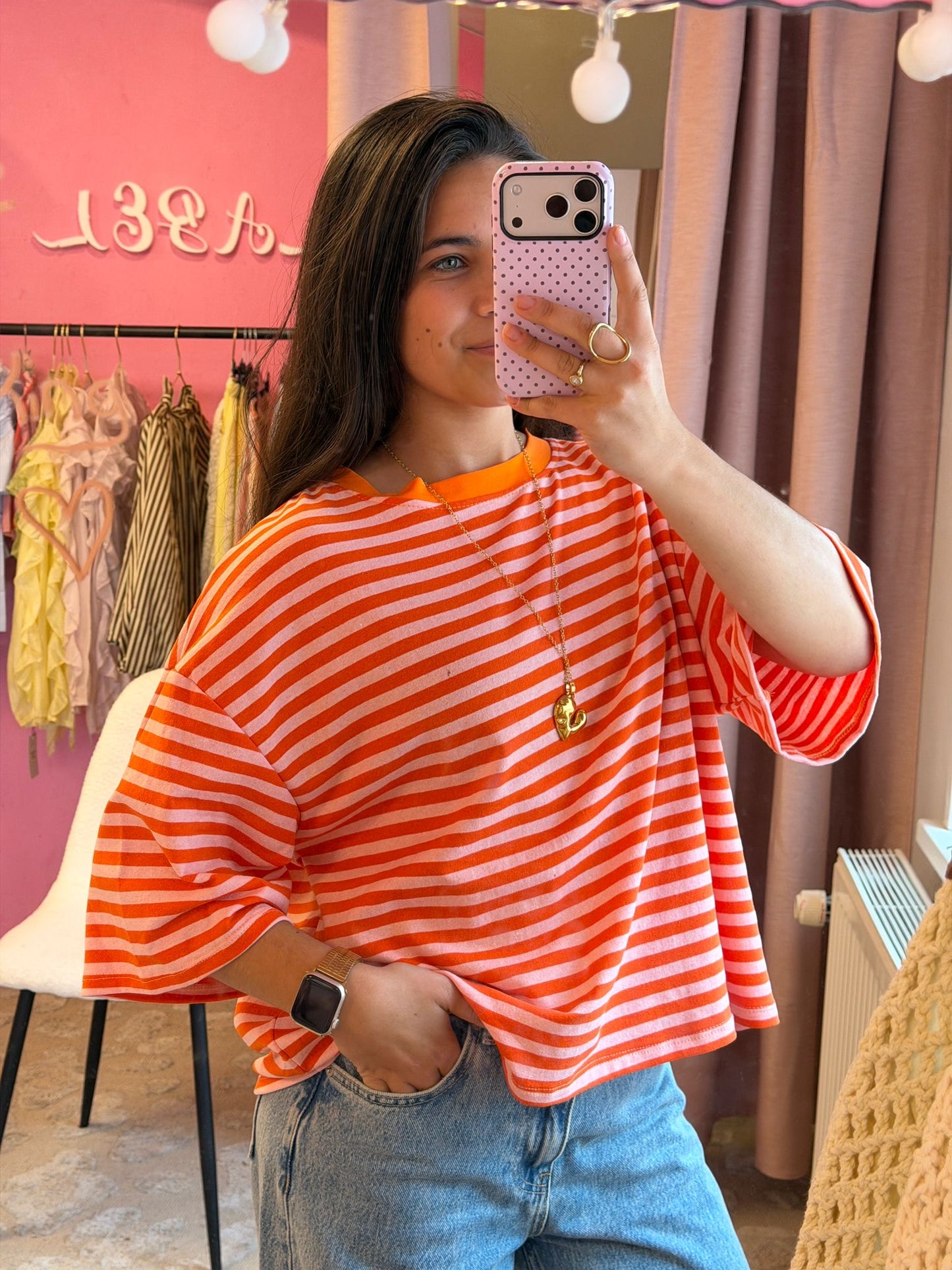Striped tee - orange
