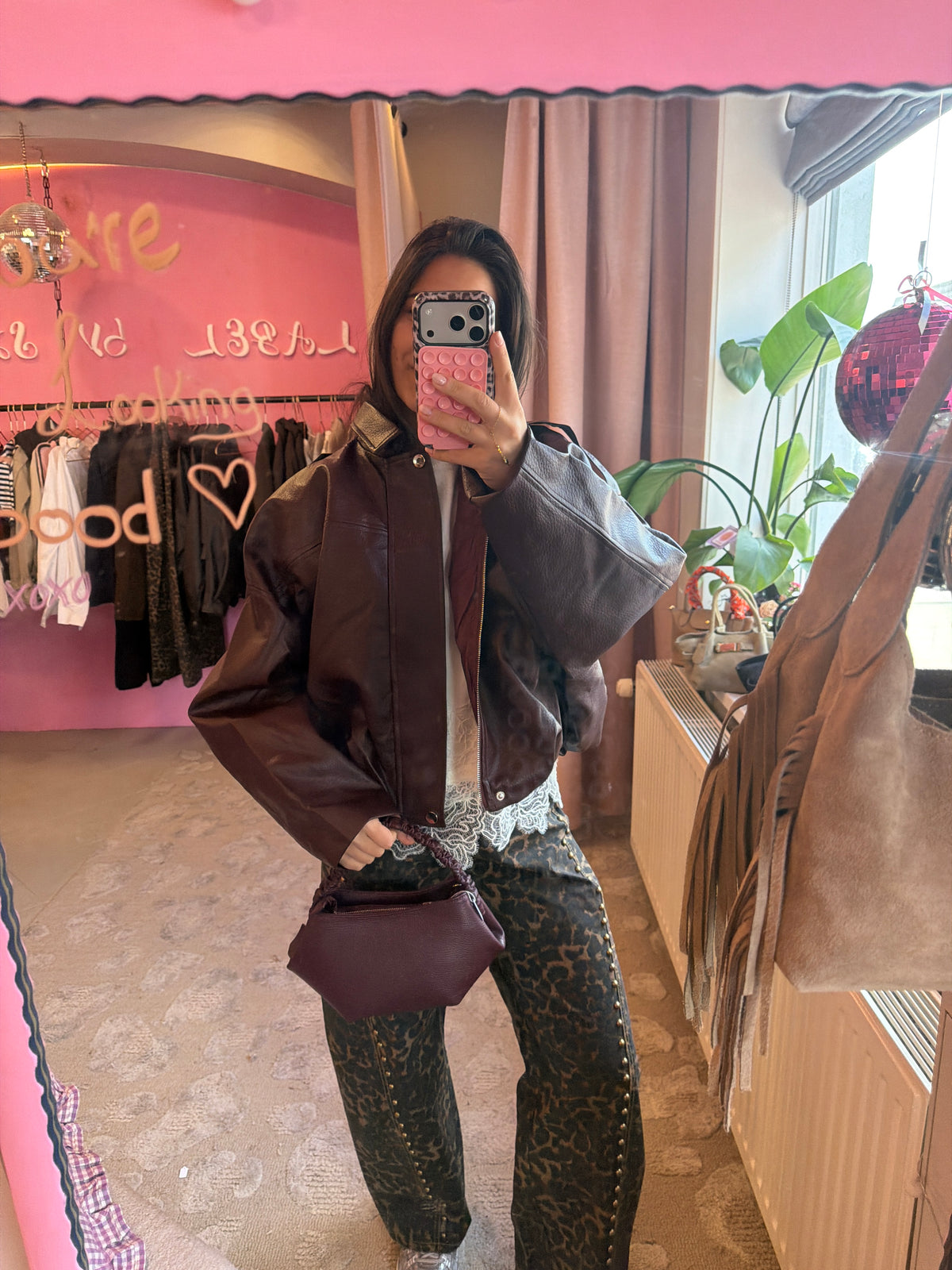 Bordeaux Leather Look - Bomber