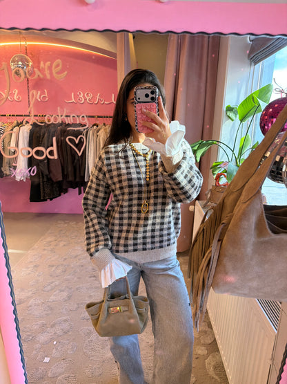 Sweater gwenn - donkere ruiten