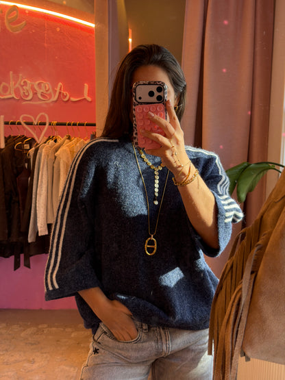 Sporty Knit Wear - navy blue