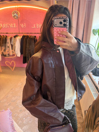Bordeaux Leather Look - Bomber