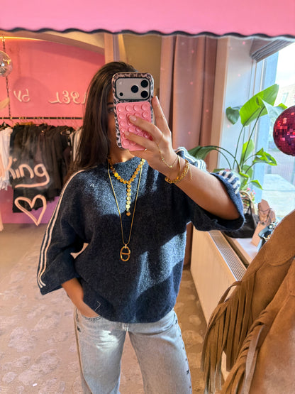 Sporty Knit Wear - navy blue