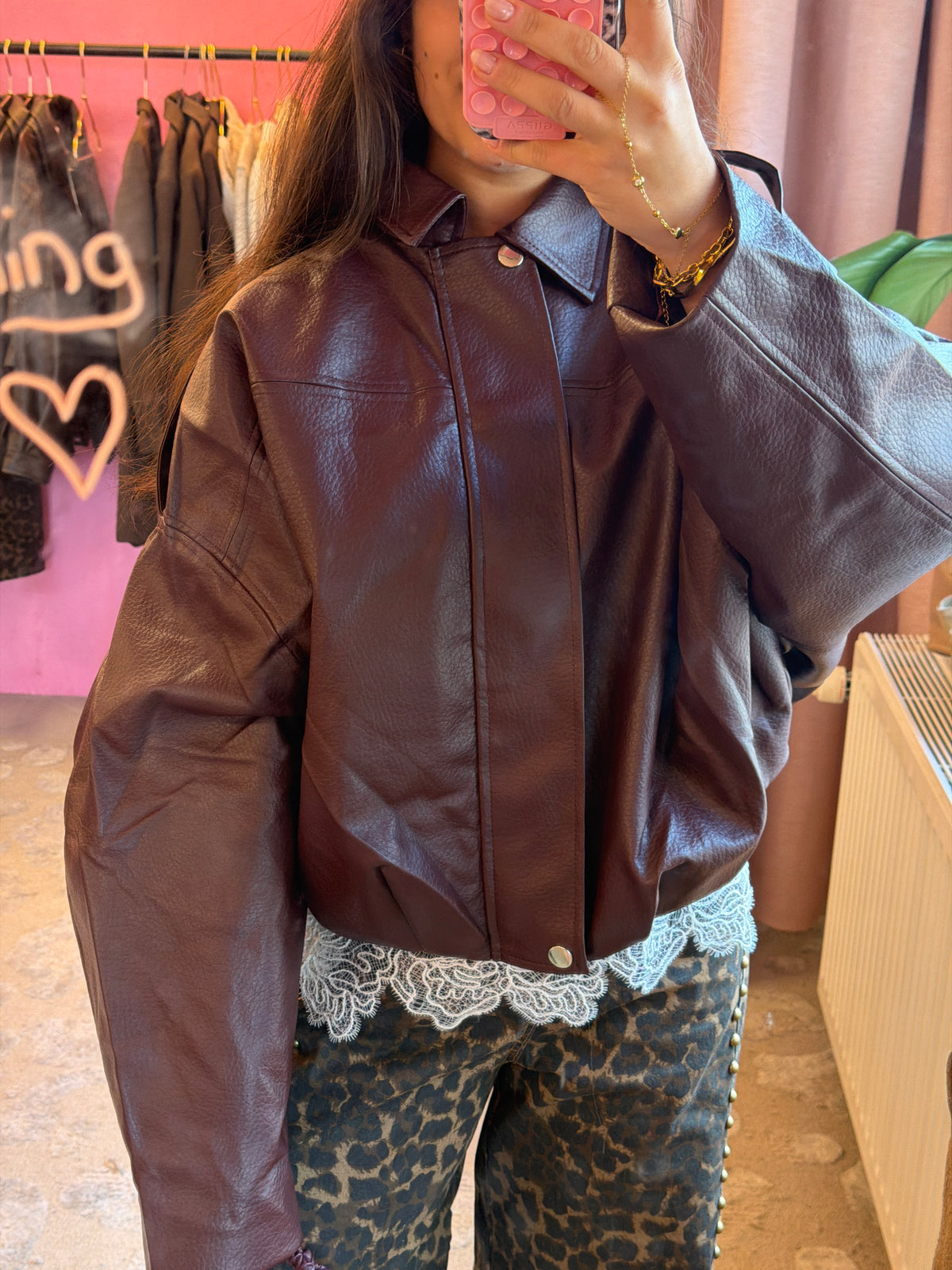 Bordeaux Leather Look - Bomber