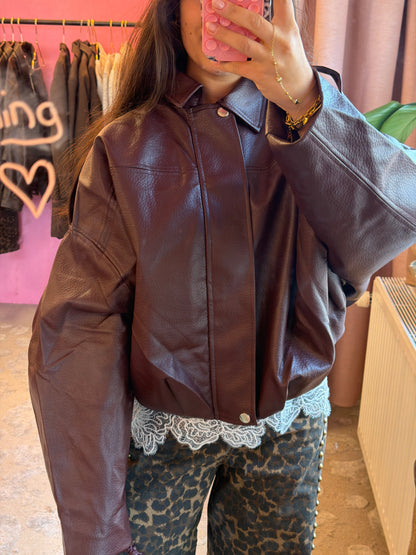 Bordeaux Leather Look - Bomber