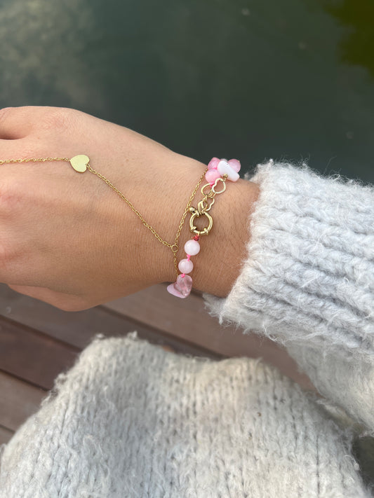 “Pearl” Luxe Zoetwaterparel Armband Roze