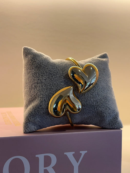 “Twin Hearts” Elastische Bangle Armband - trendy