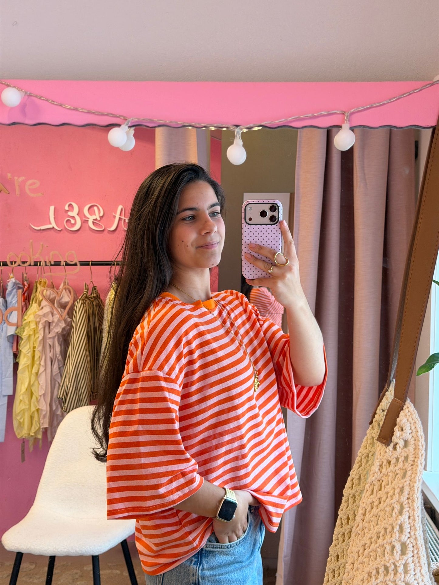 Striped tee - orange