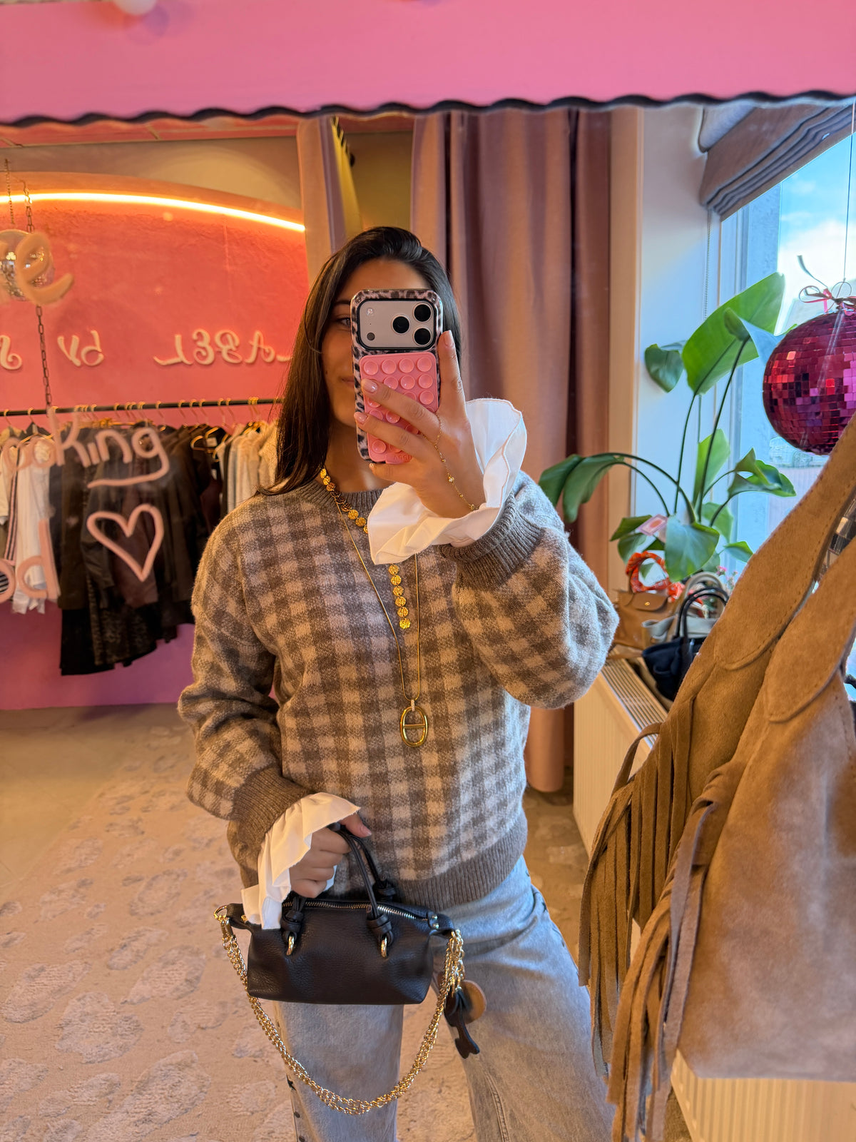 Sweater Liv - Lichte ruiten