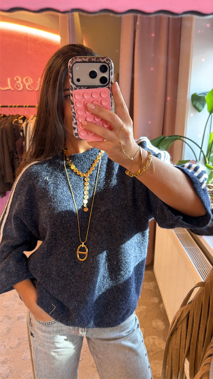 Sporty Knit Wear - navy blue