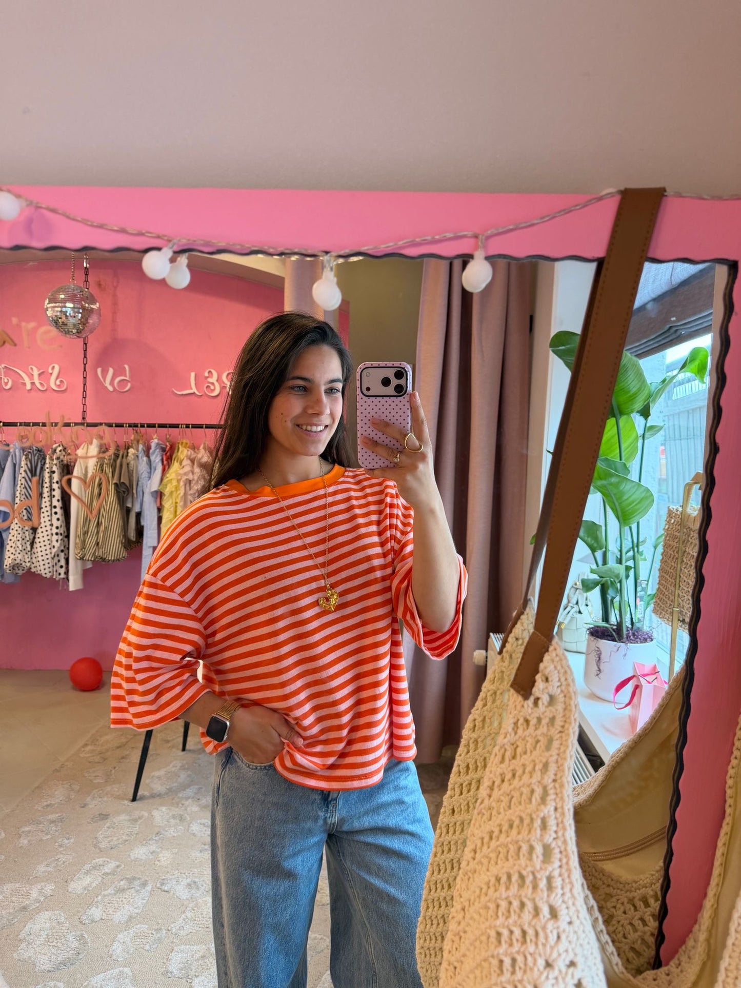Striped tee - orange
