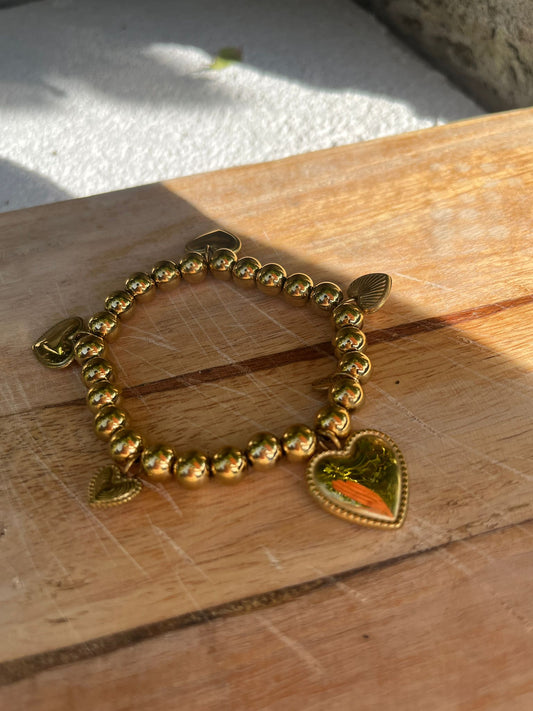 “Statement” Golden Harten Bedel Armband