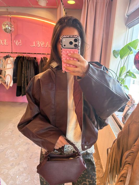 Bordeaux Leather Look - Bomber