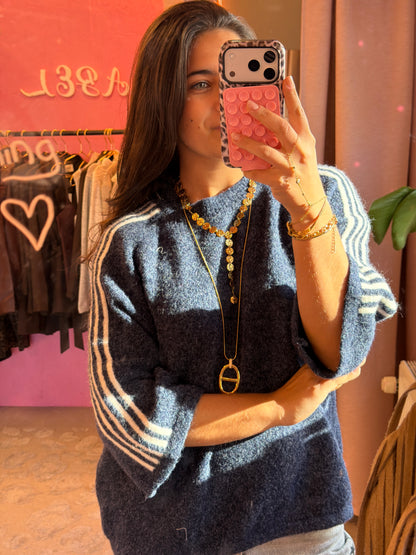 Sporty Knit Wear - navy blue