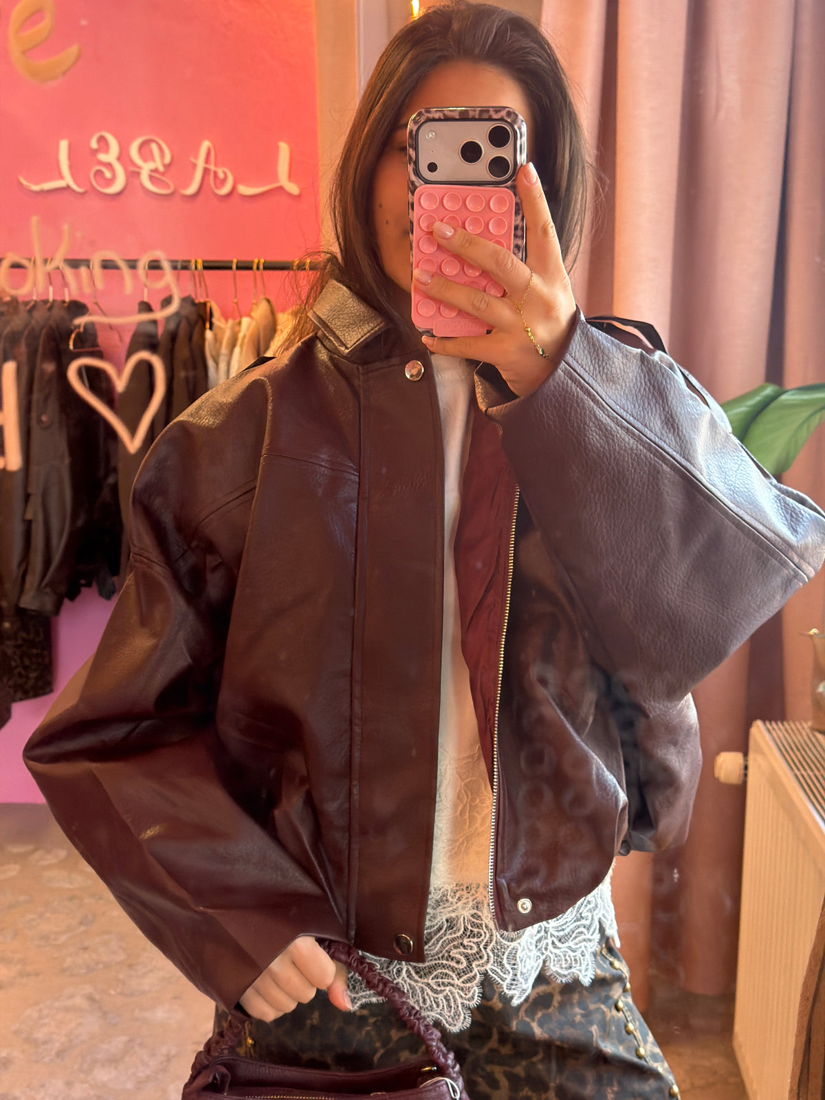 Bordeaux Leather Look - Bomber