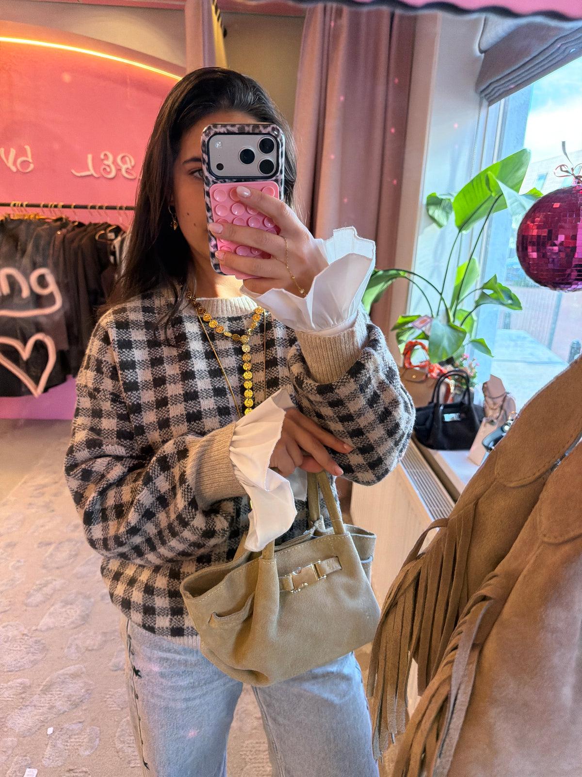 Sweater gwenn - donkere ruiten