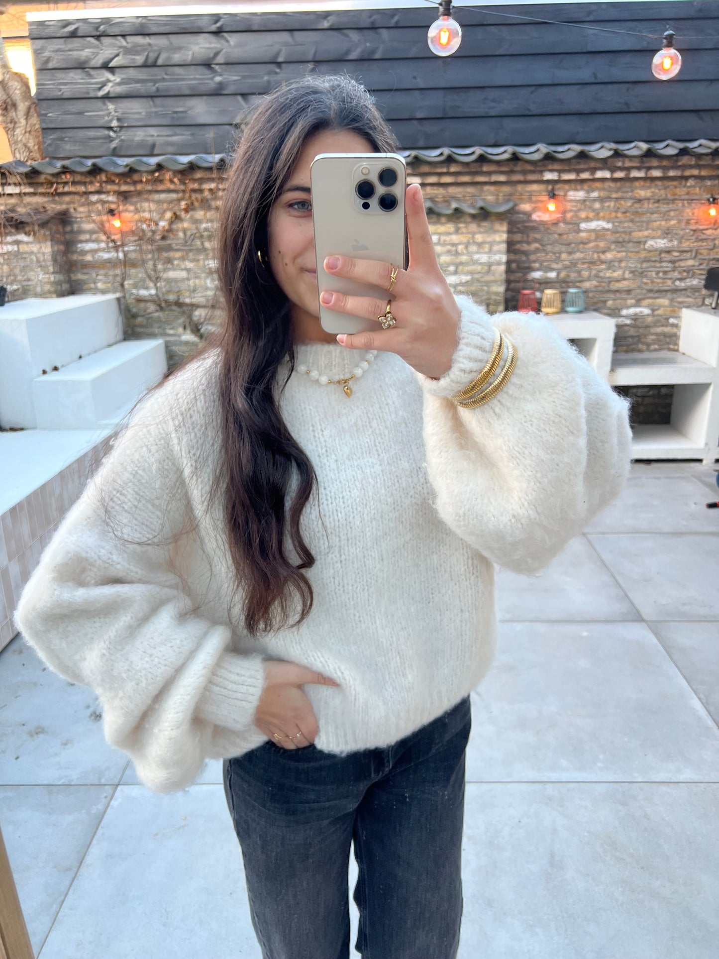 Very soft trui - grijs & wit