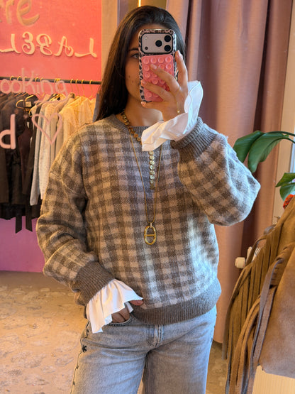 Sweater Liv - Lichte ruiten